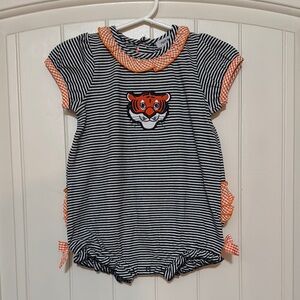 Just Black Orange and Blue Bodysuit with Tiger Patch